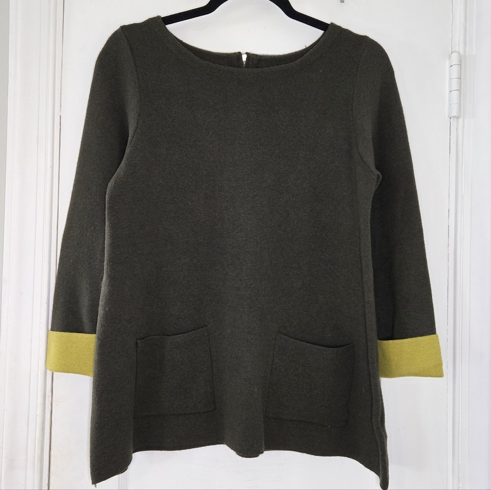 Cynthia Rowley Green 3/4 Sleeve Sweater - Women's Medium